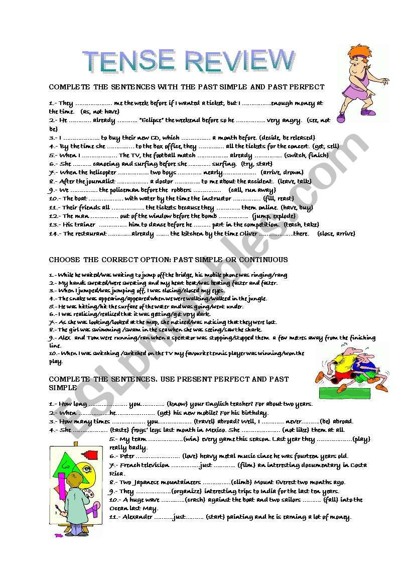 TENSE REVIEW worksheet