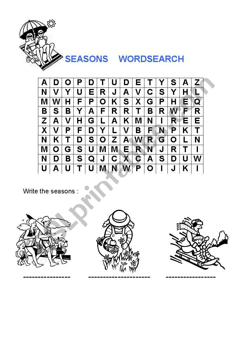 SEASONS worksheet