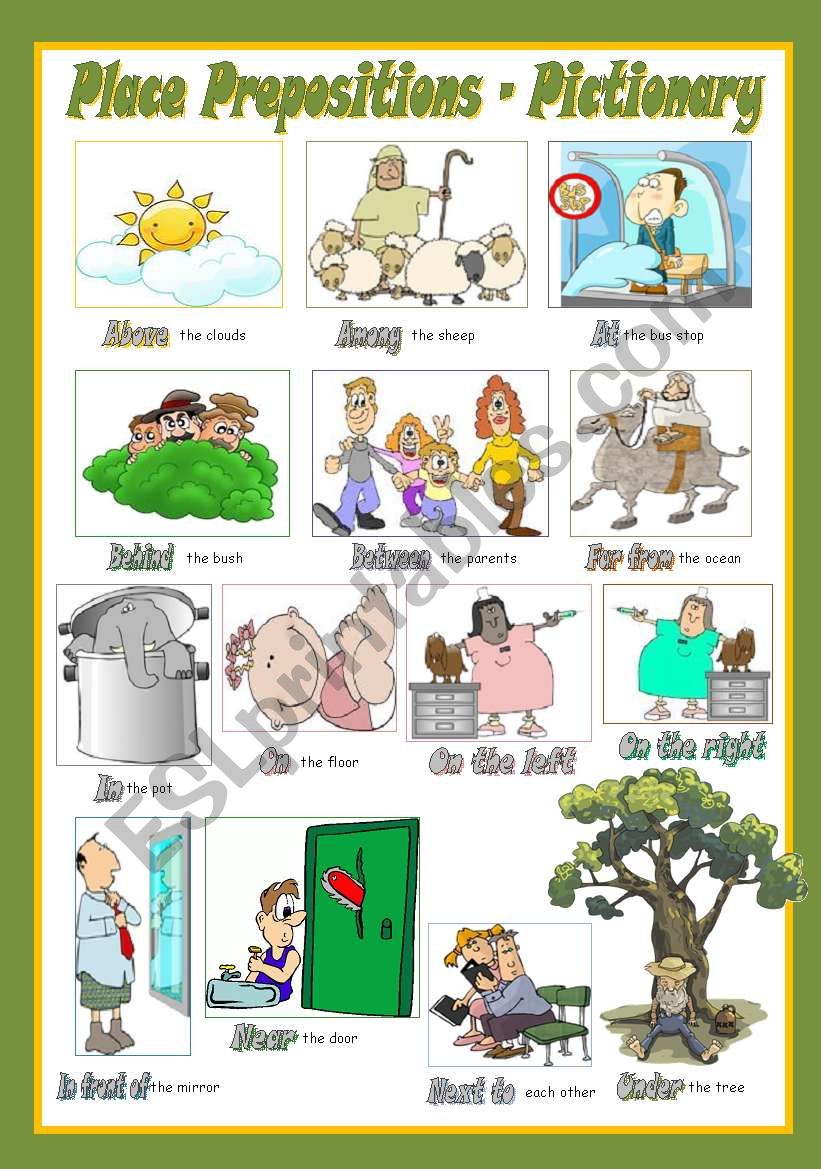 PLACE PREPOSITIONS worksheet