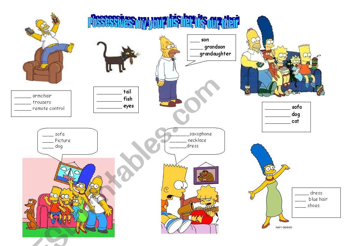 possessives worksheet