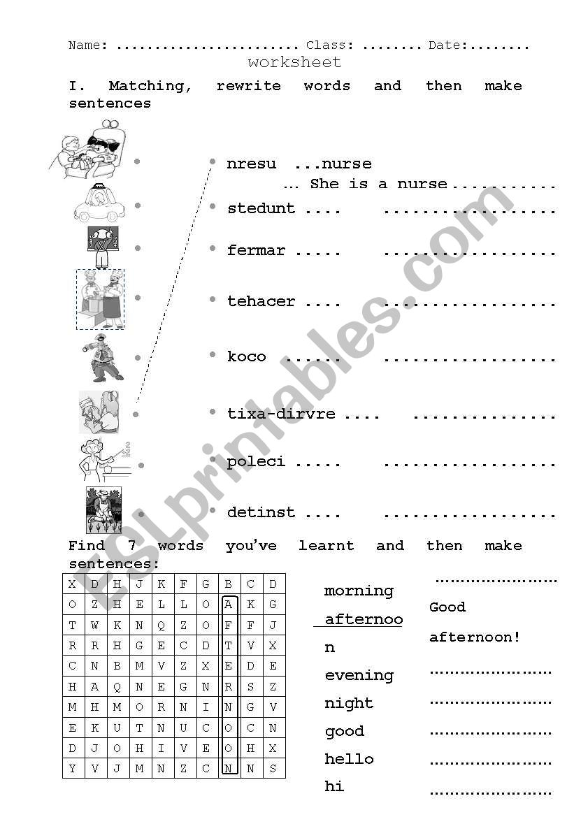 jobs worksheet