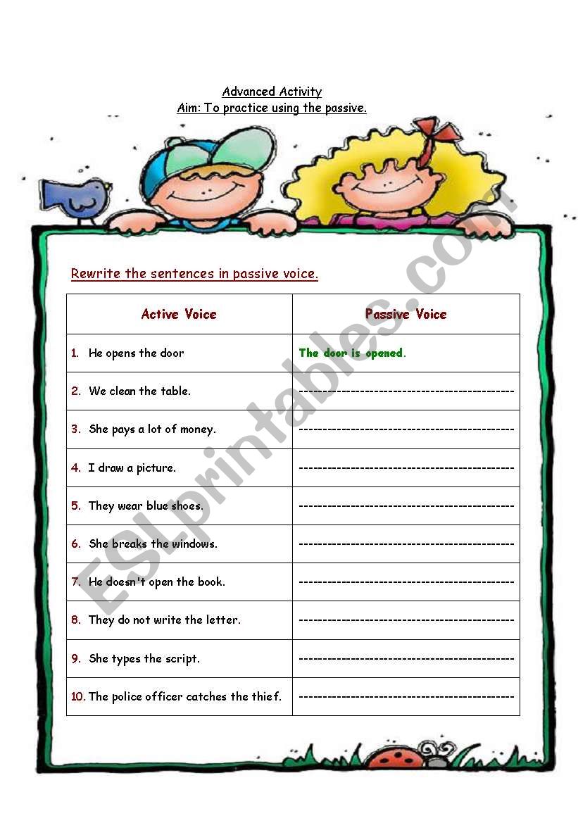 Passive Voice worksheet