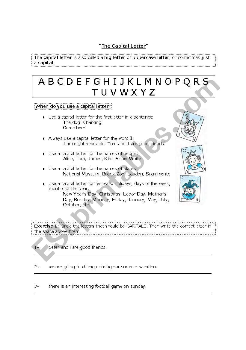 The Capital Letter worksheet