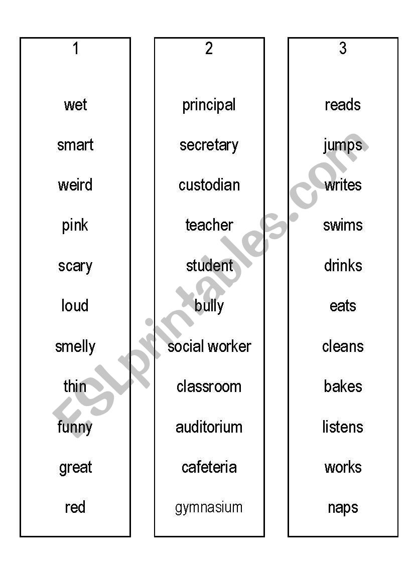 Silly Sentences worksheet