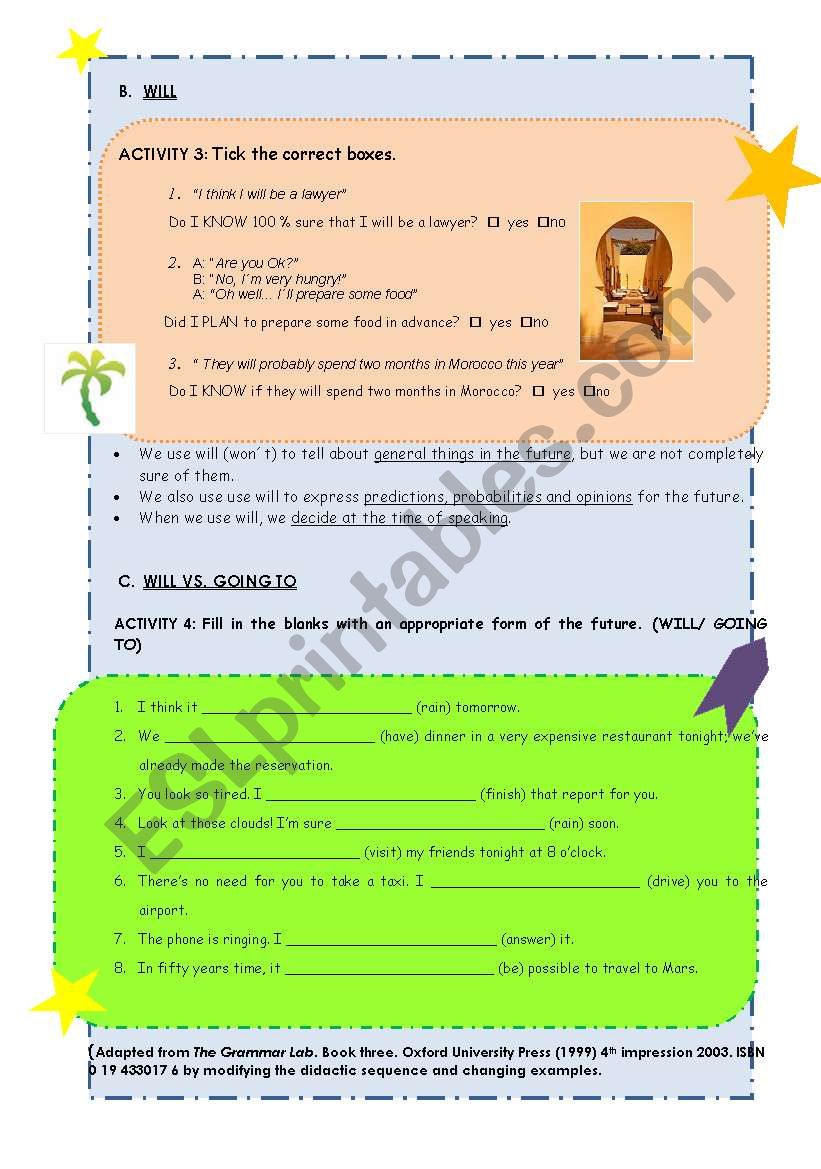 Going To Vs Will Esl Worksheet By Ondina7