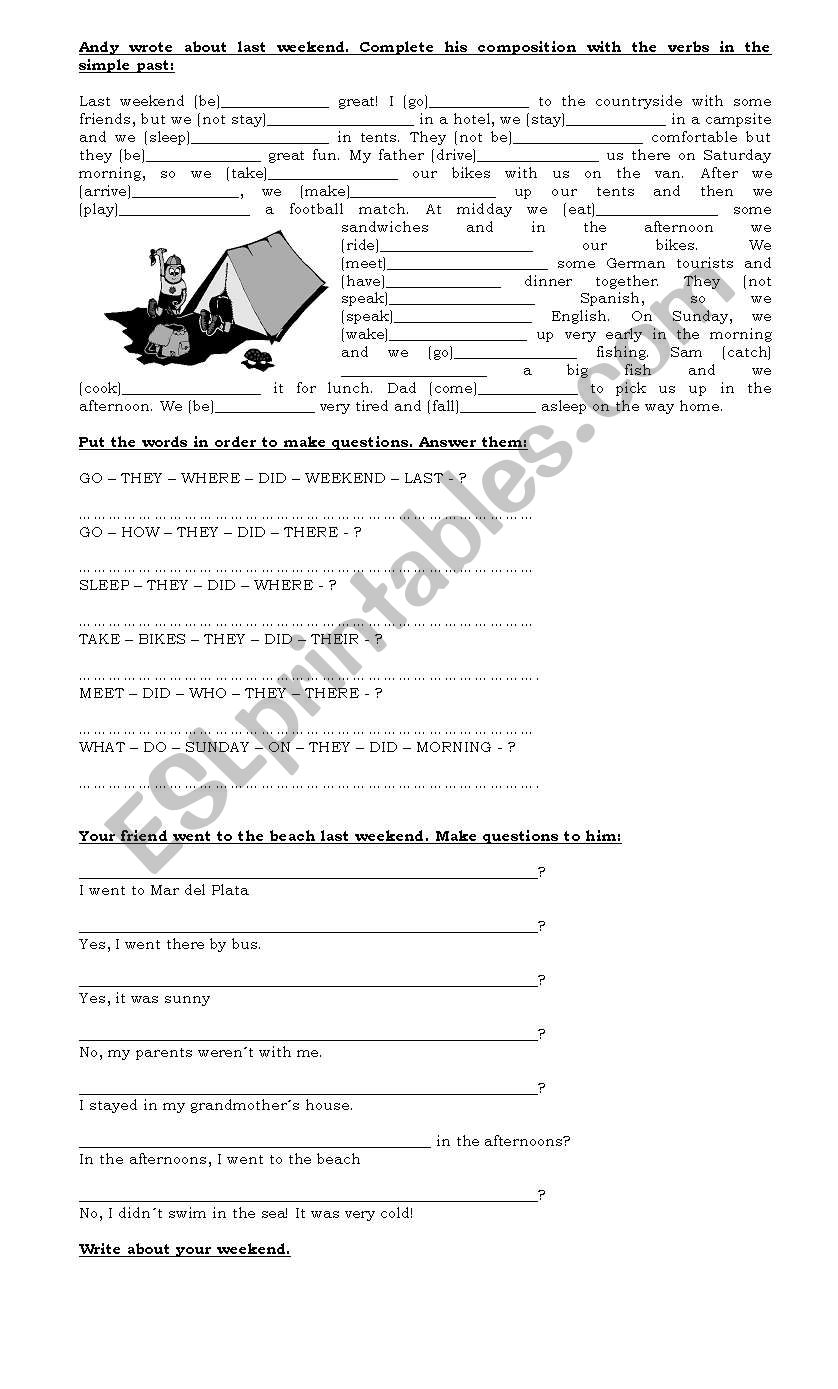 simple past worksheet