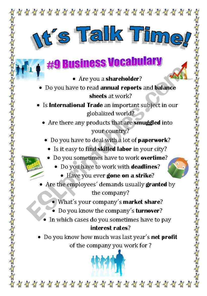 Talk Time #9 - Business Terms worksheet