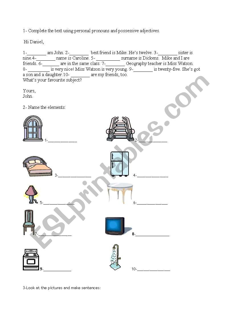 Vocabulary: jobs and elements of a house