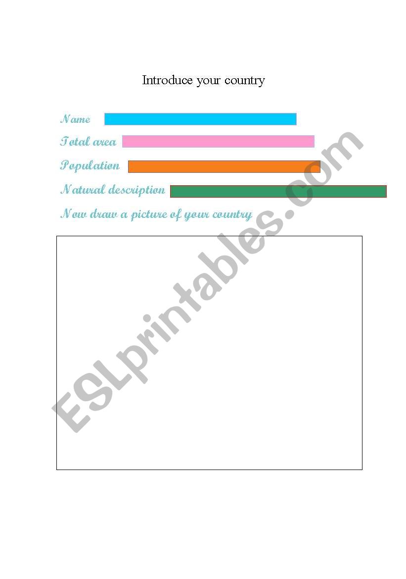 introduce your country worksheet