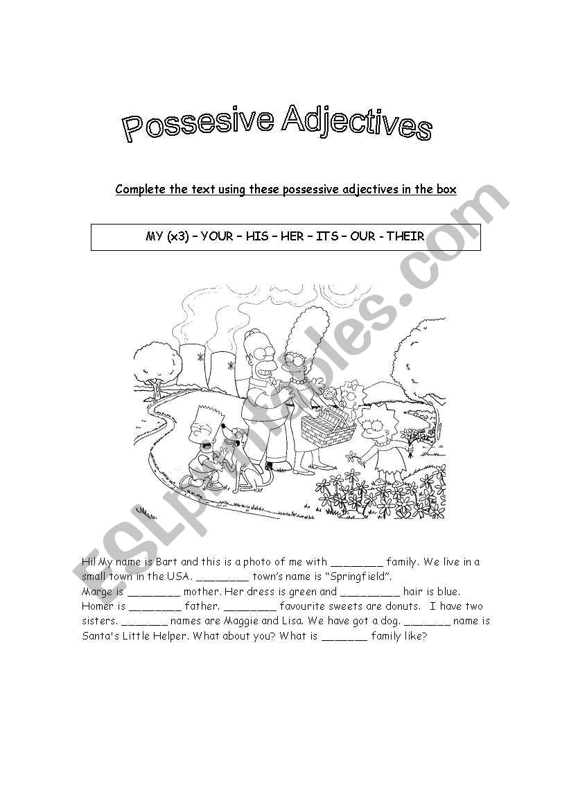 Possesive Adjectives (The Simpson Family)