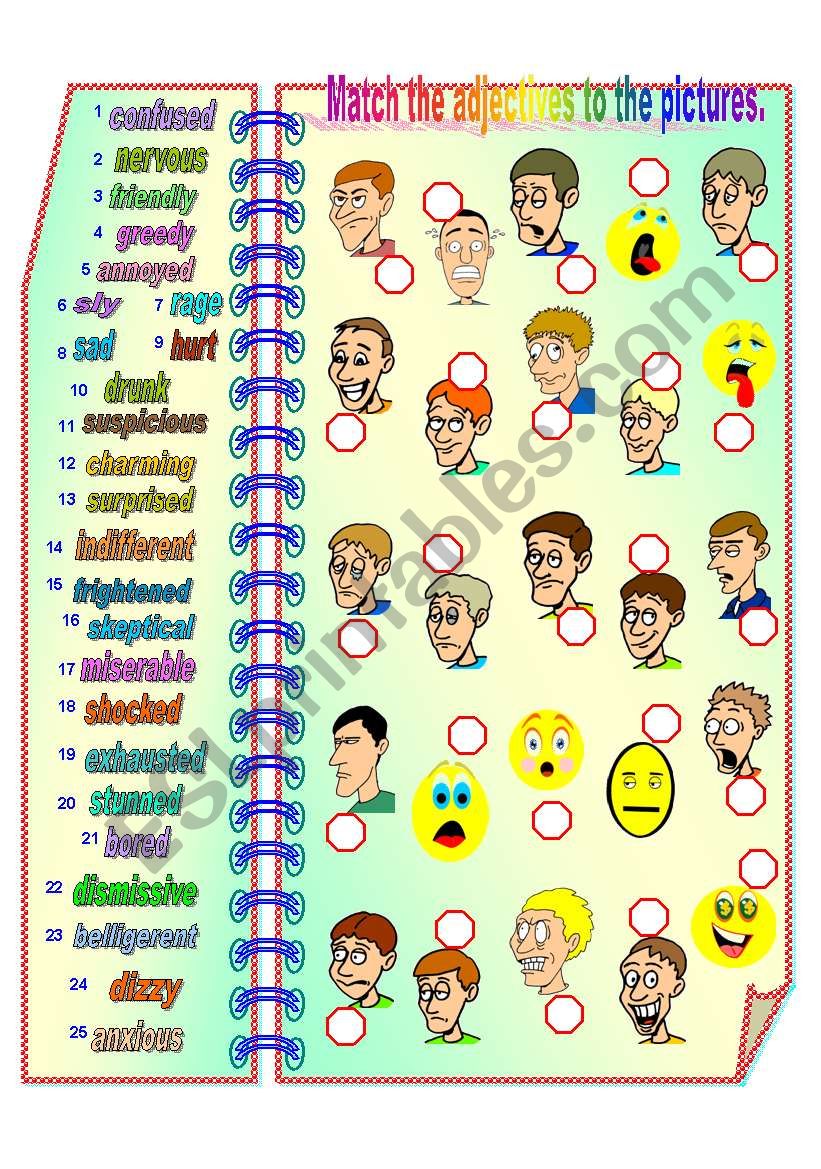 Adjectives **fully editable worksheet