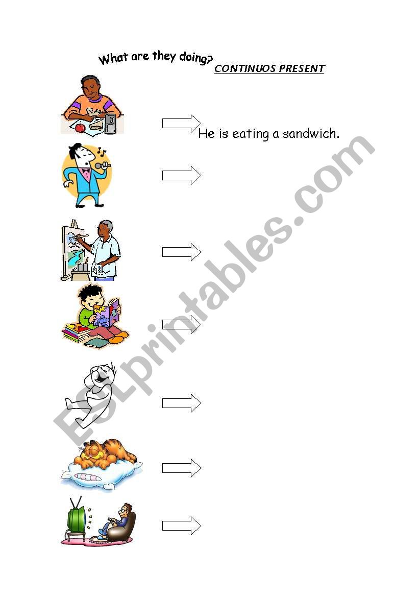 continuous present worksheet