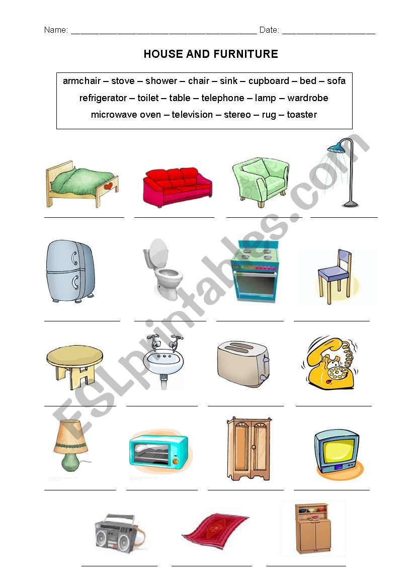 House and Furniture Vocabulary