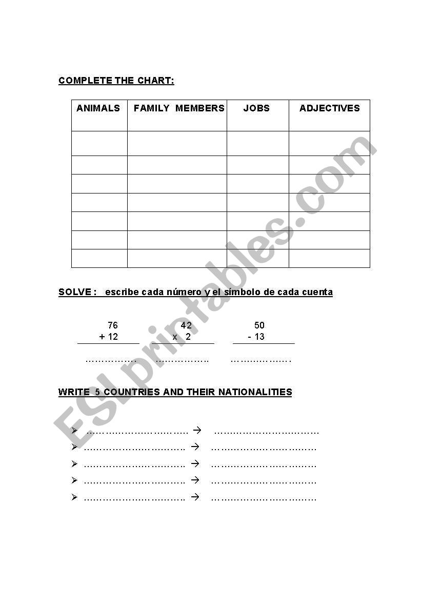 easy vocabulary worksheet