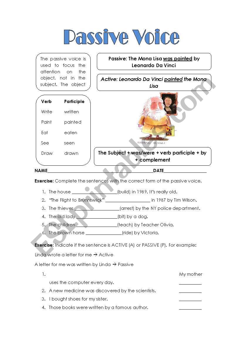 Passive Voice worksheet