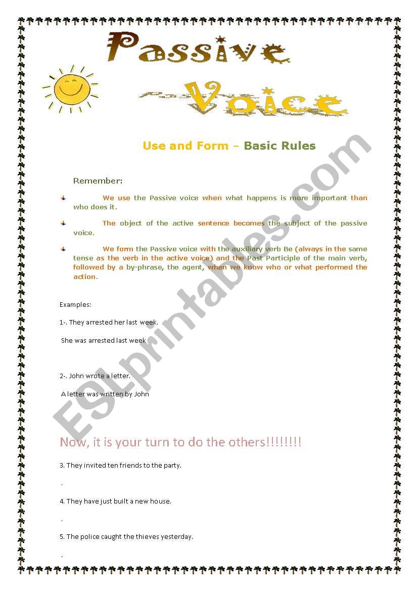 passive voice worksheet