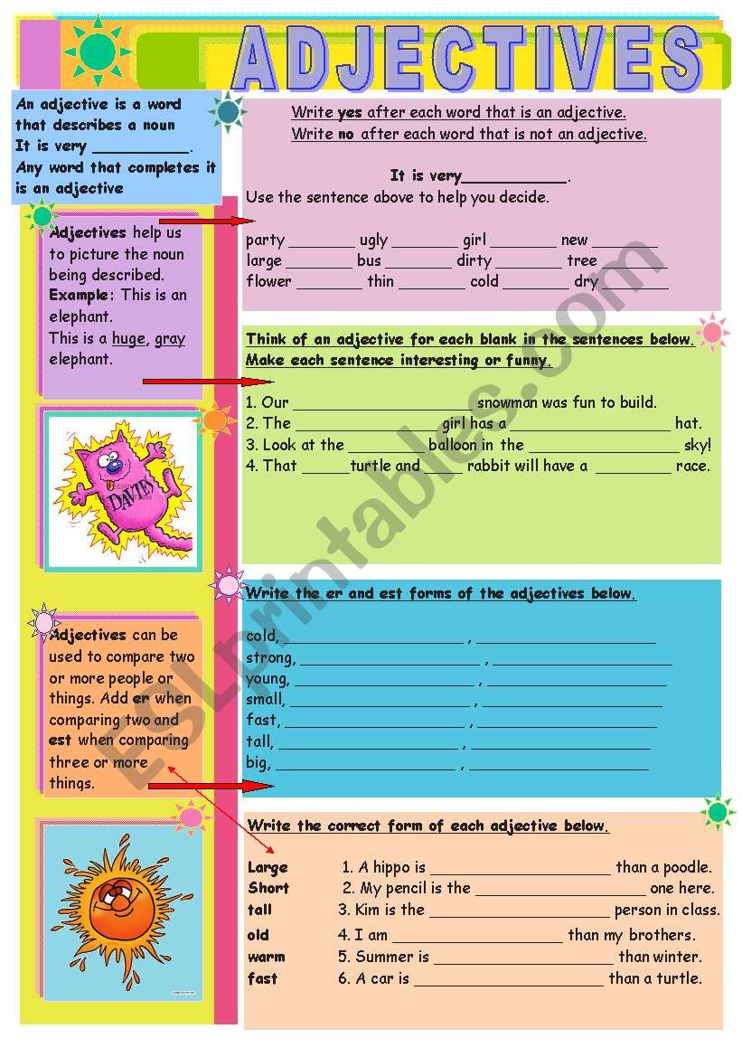 ADJECTIVES worksheet