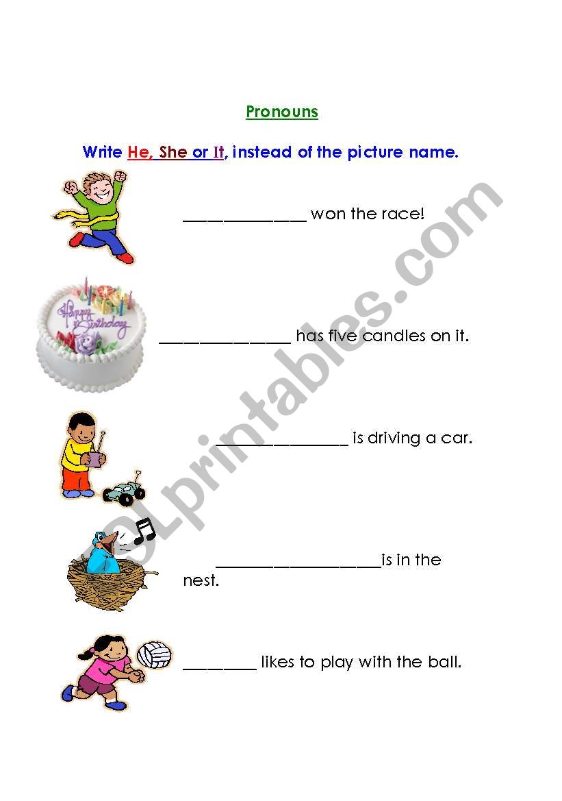 Pronouns - Using He, She and It