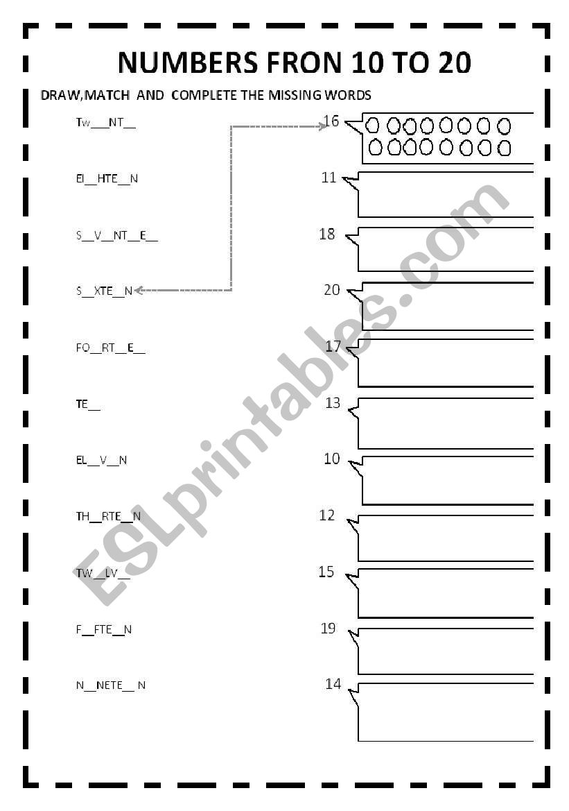 NUMBERS worksheet