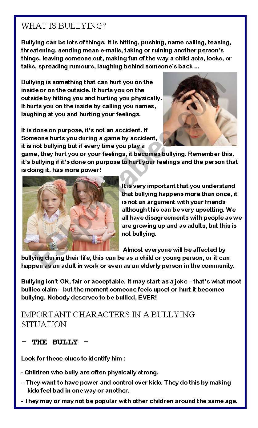HOW TO DEAL WITH BULLYING - PART 1 -