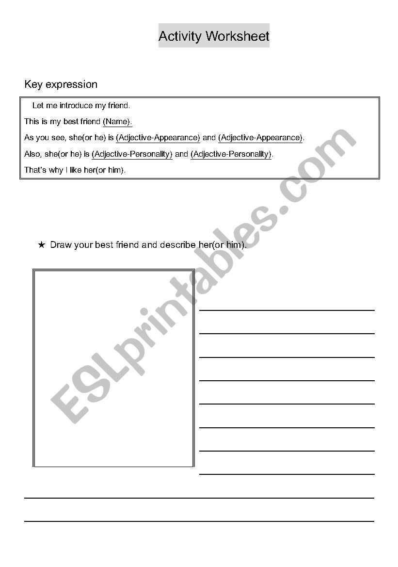 writing form-describing best friend