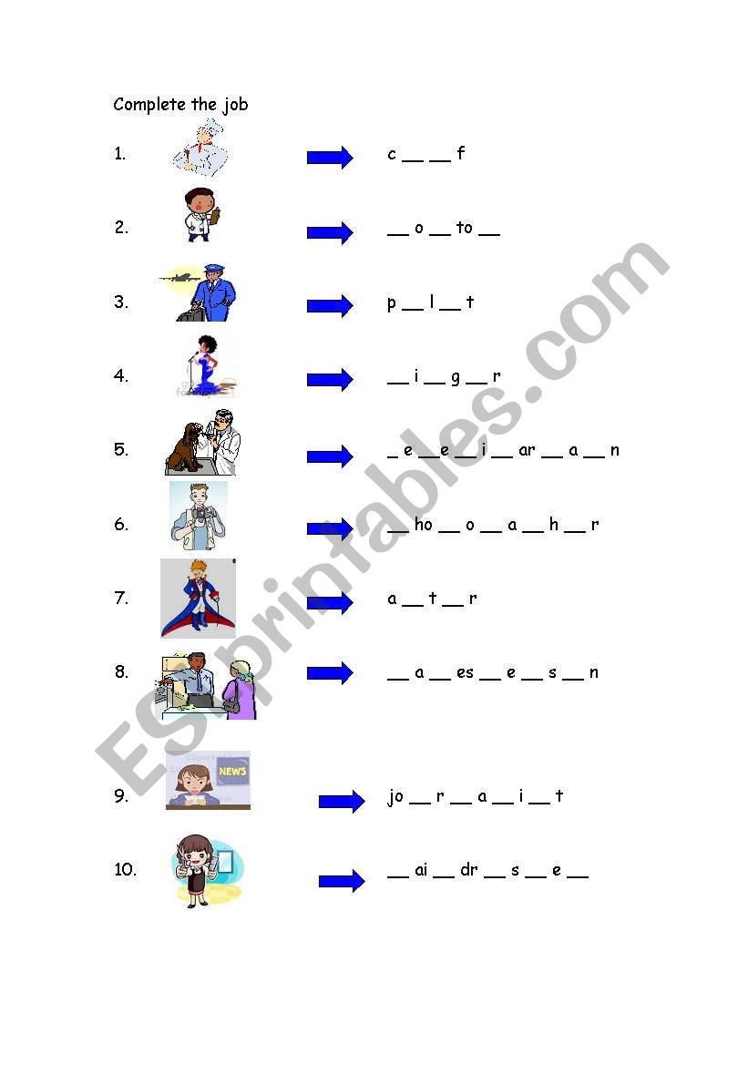 job worksheet