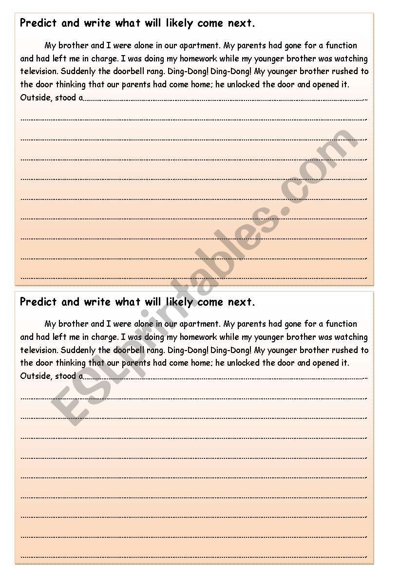 Prediction worksheet