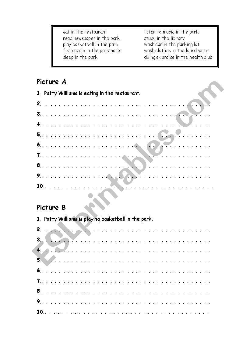 3 page- what are you doing? worksheet