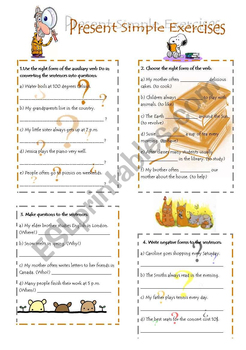 Present Simple Exercises worksheet