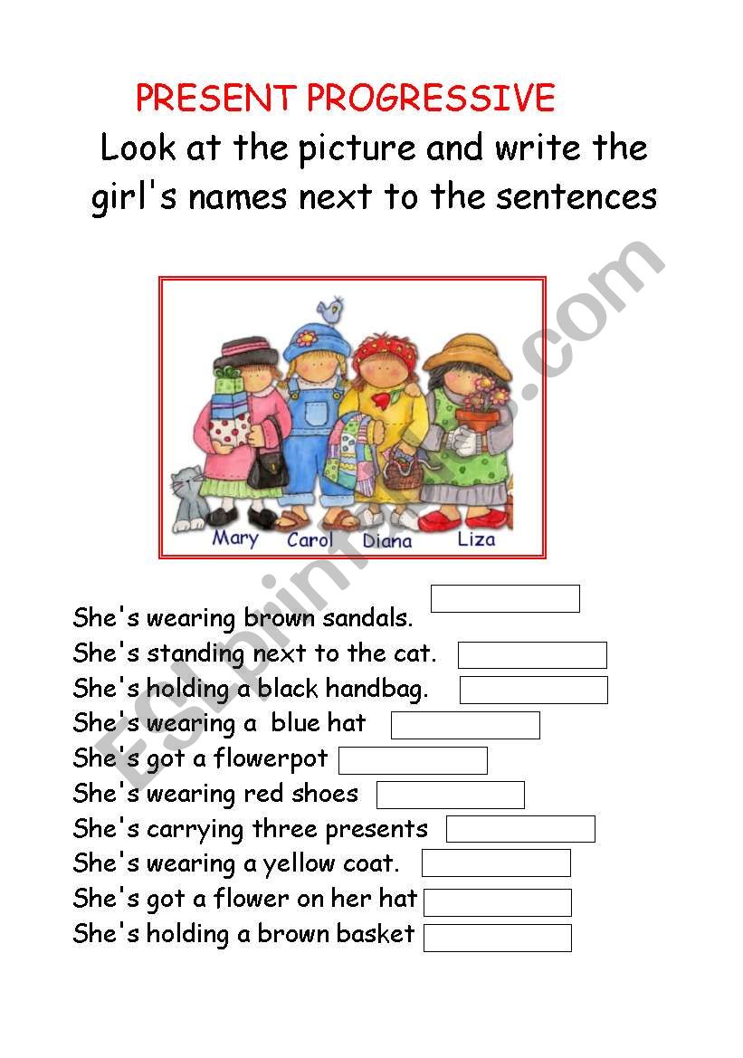 PRESENT PROGRESSIVE worksheet