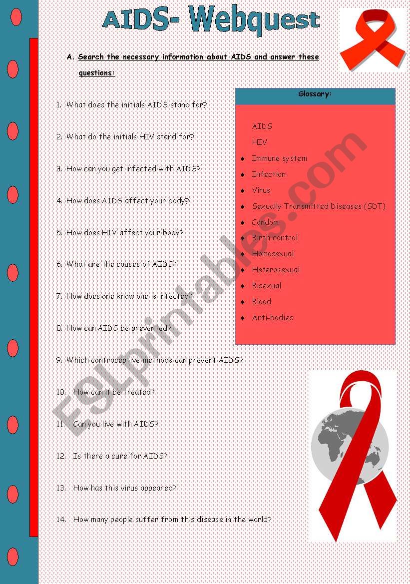 Aids - Webquest worksheet
