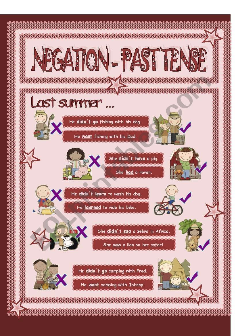 Past Tense Negation worksheet