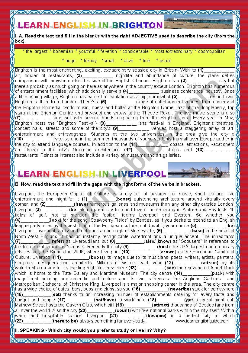 A TOUR AROUND ENGLISH SPEAKING COUNTRIES- ENGLAND-BRIGHTON AND LIVERPOOL