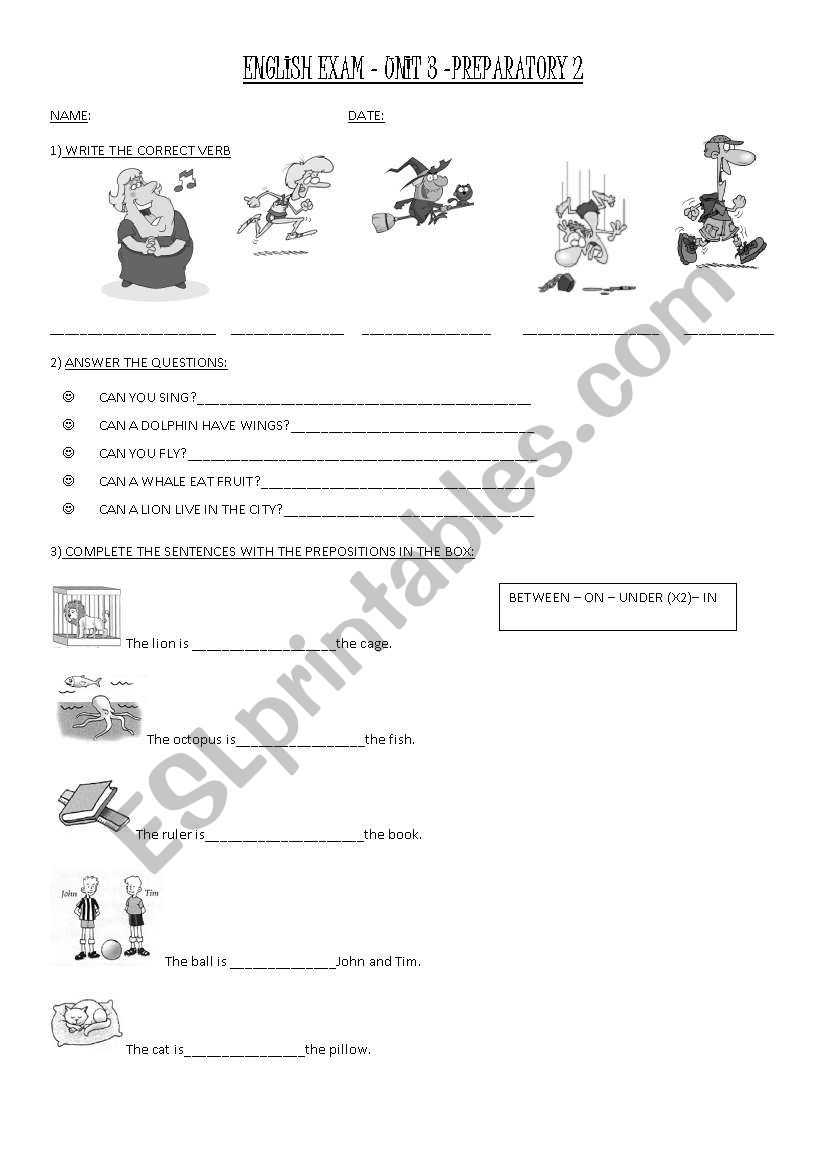 elementary test worksheet