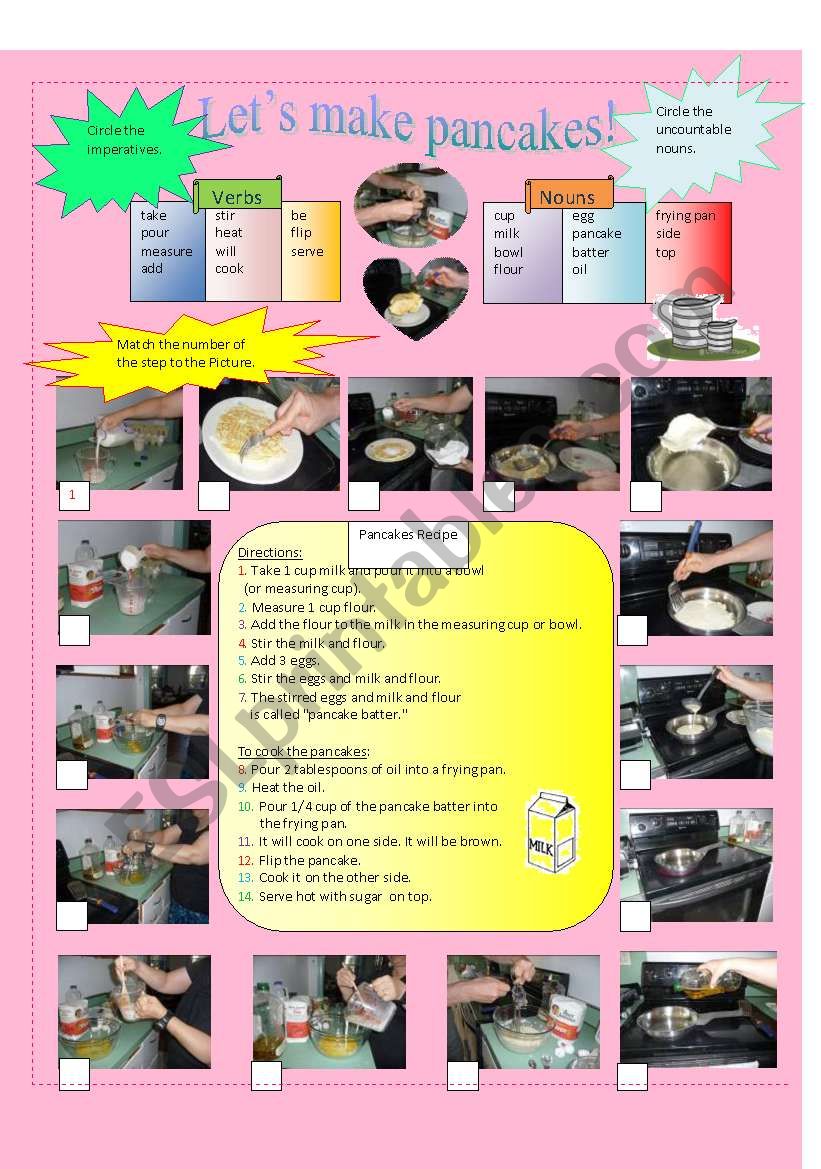 LetÂ´s Make Pancakes worksheet