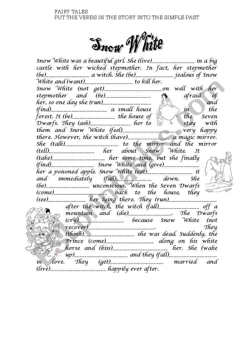 FAIRY TALES - SNOW WHITE worksheet