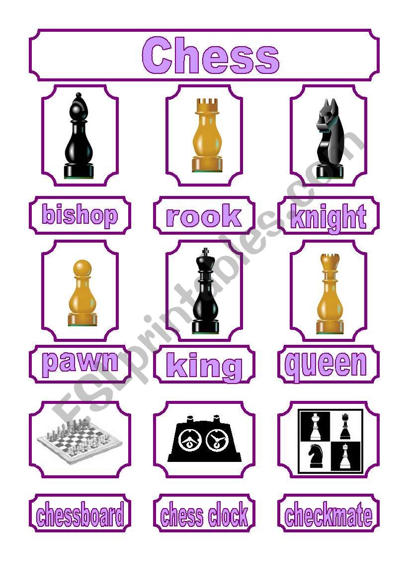 Chess - pictionary worksheet