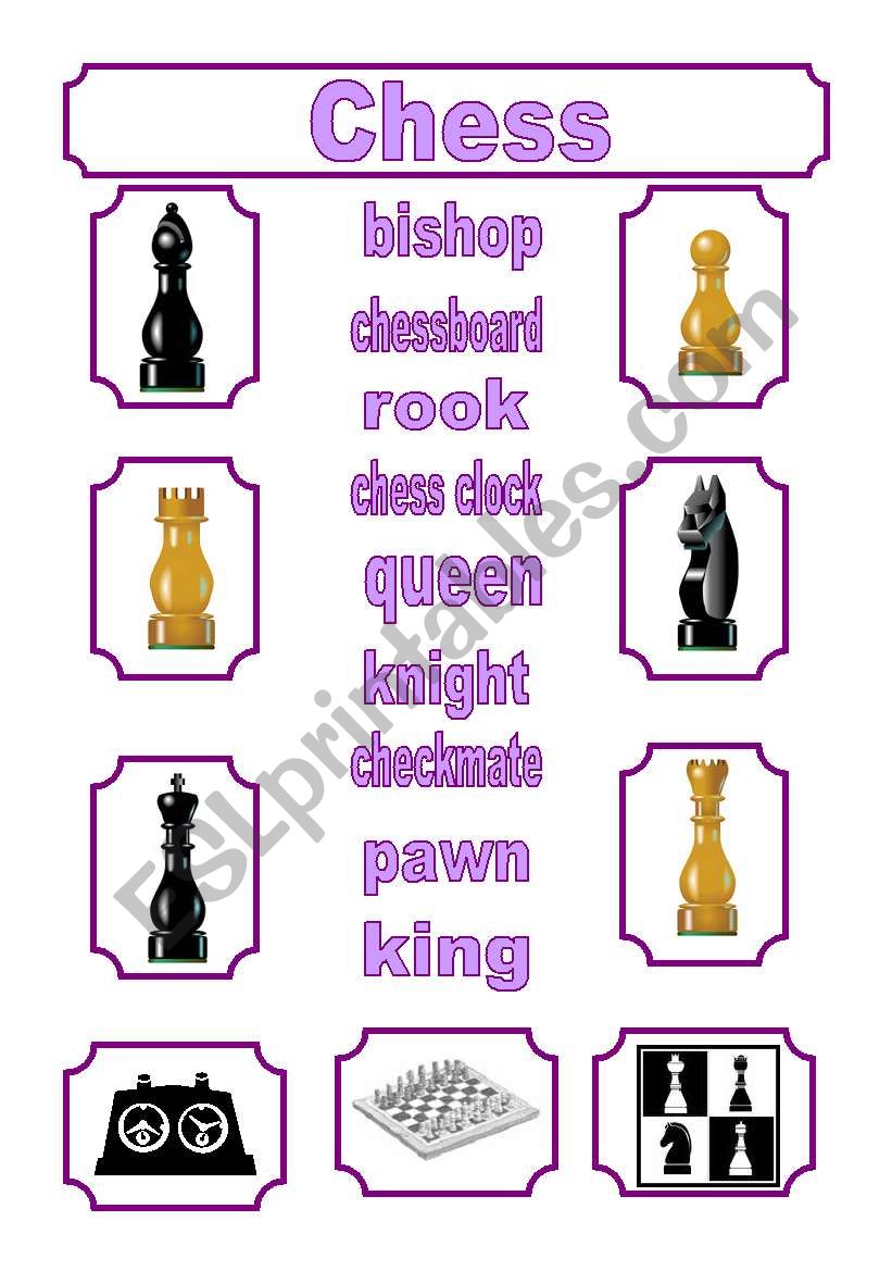 Chess - matching worksheet