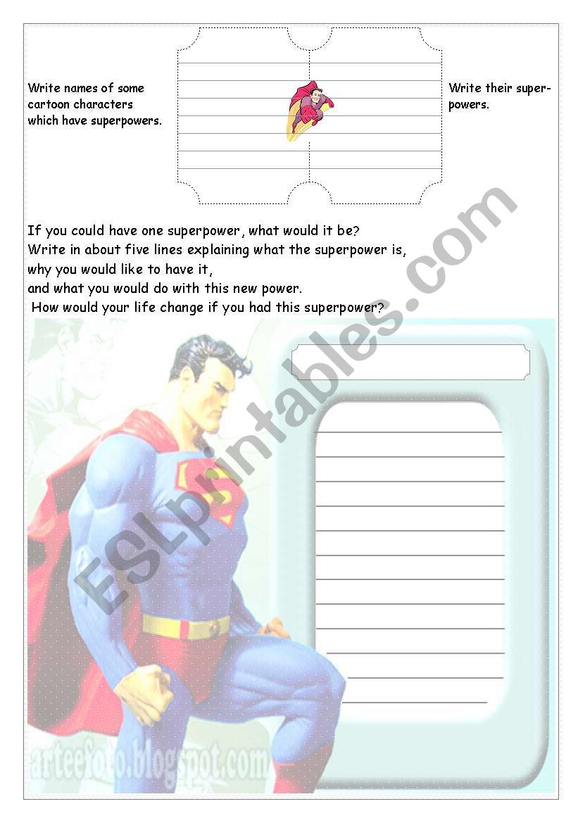 writing activity worksheet