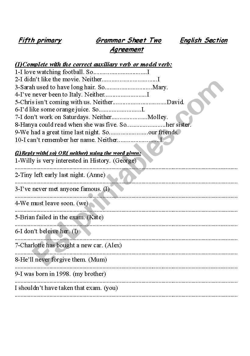 A Great Grammar Practice wrorksheet for Macmillan 5 Part 1