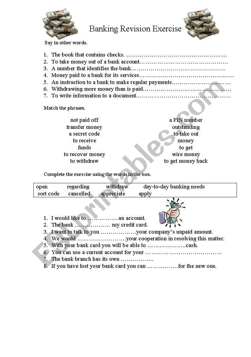 Account Banking Dealing with Money Revision