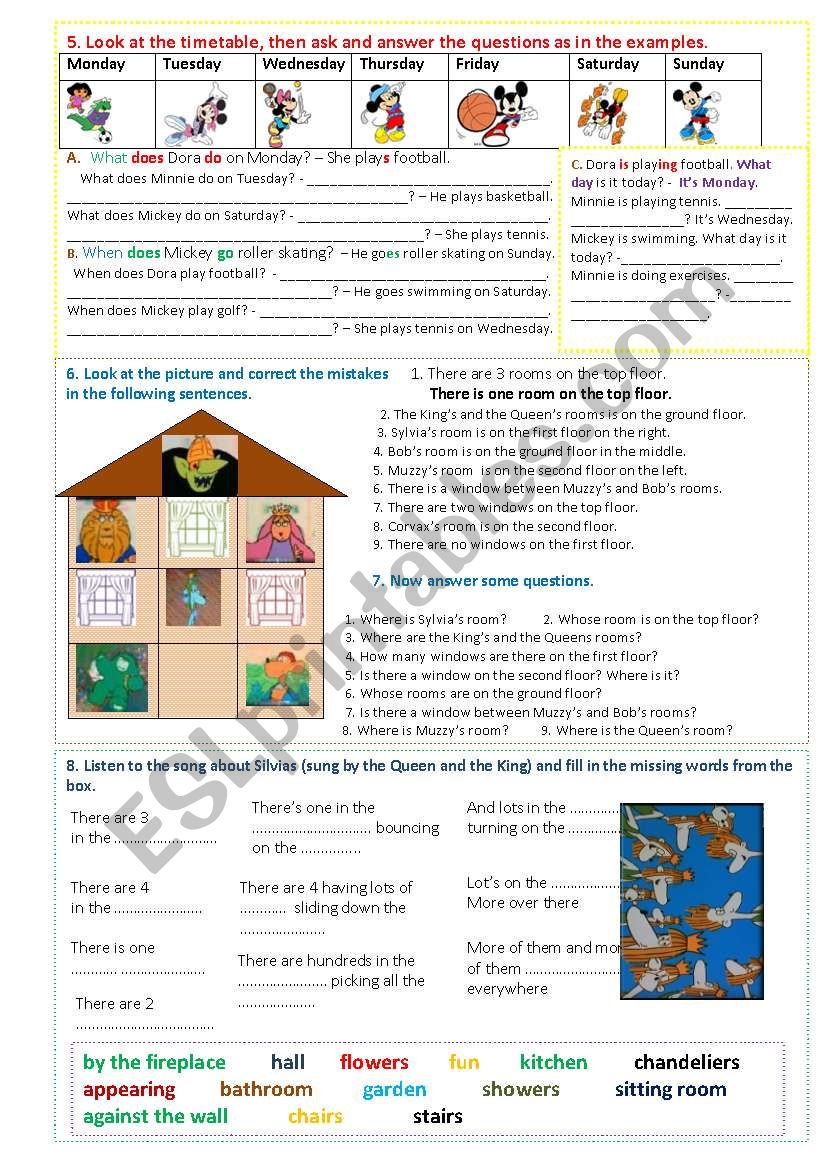 Muzzy in Gondoland - part 5 - 8 tasks - 2 pages