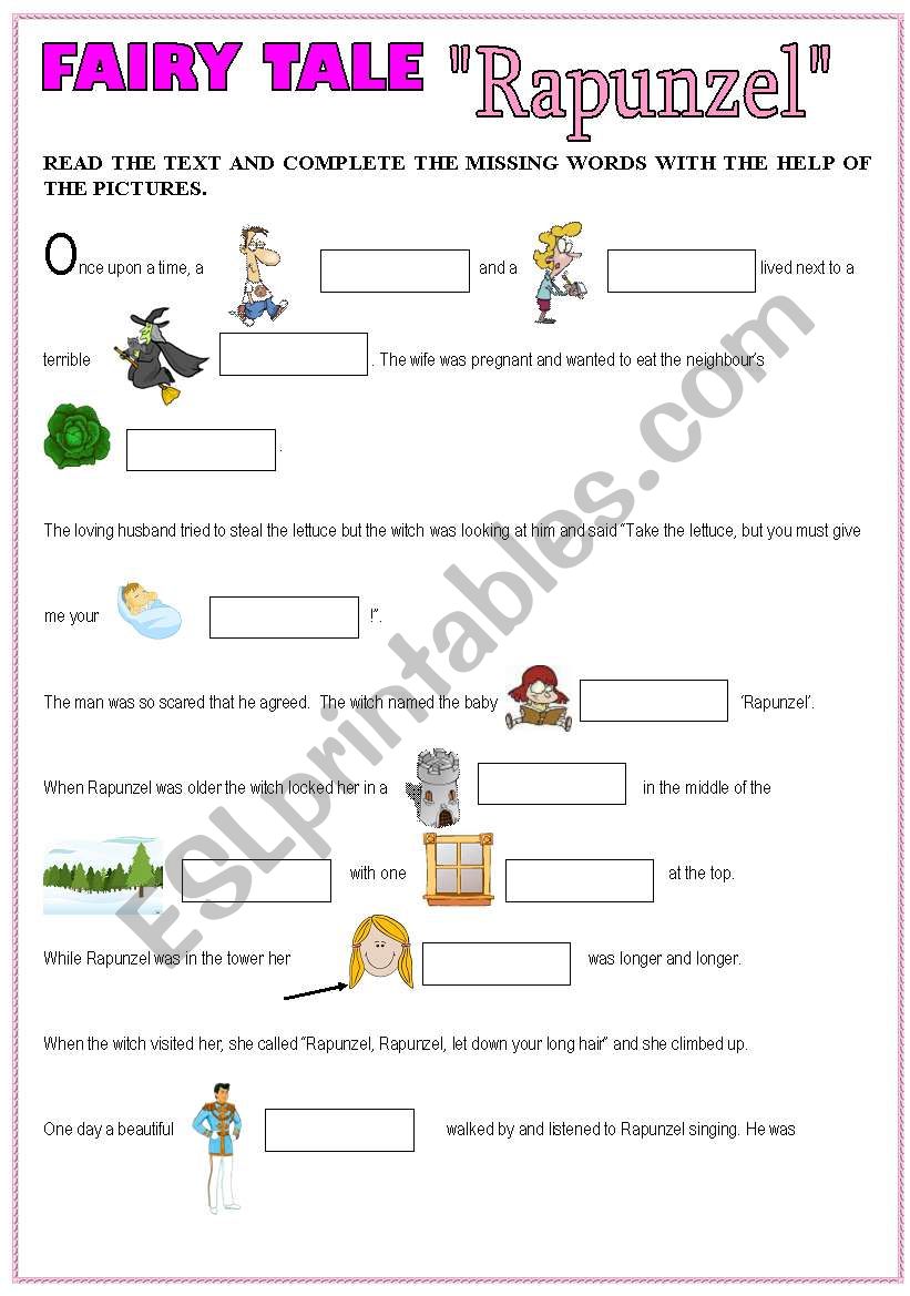 FAIRY TALE - RAPUNZEL (PART1) worksheet