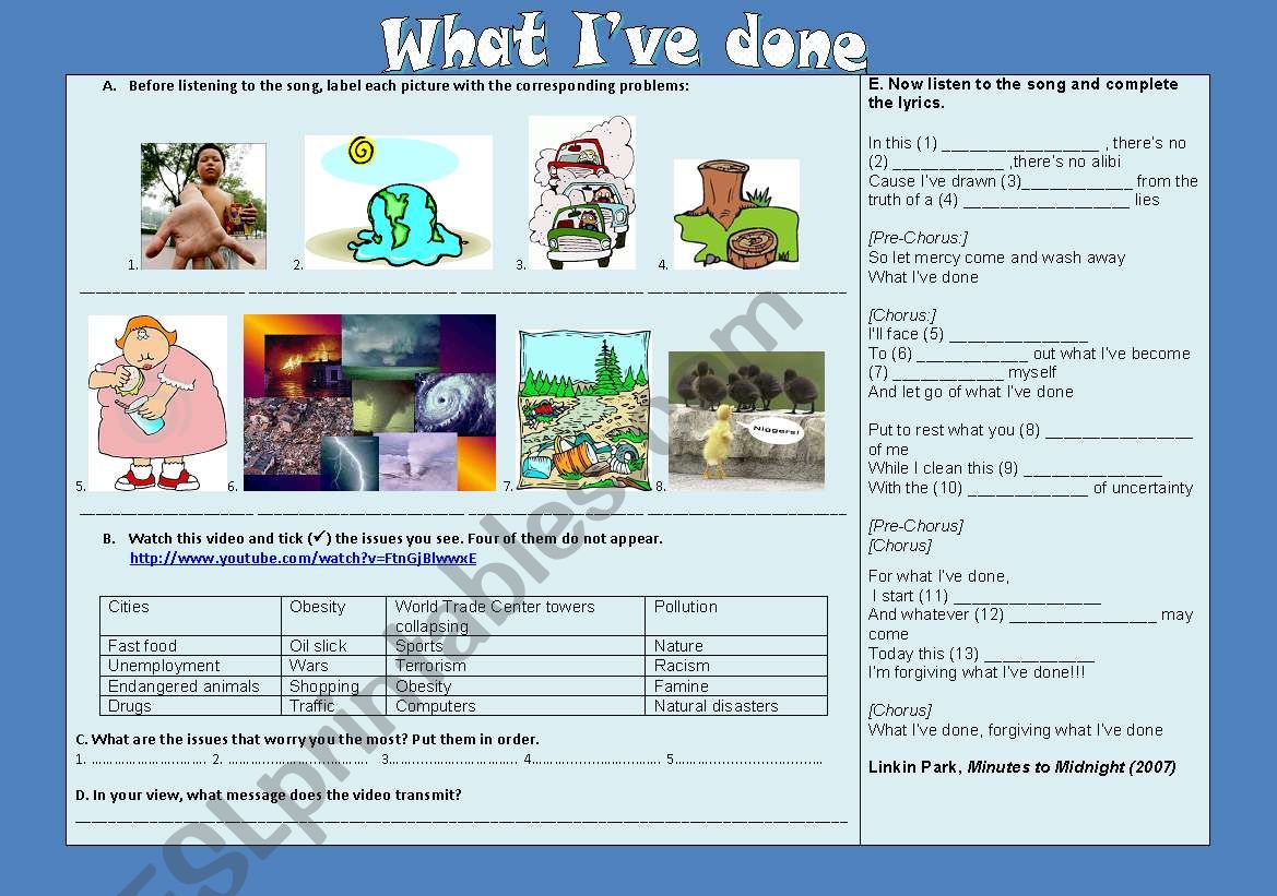 What IÂ´ve done  worksheet