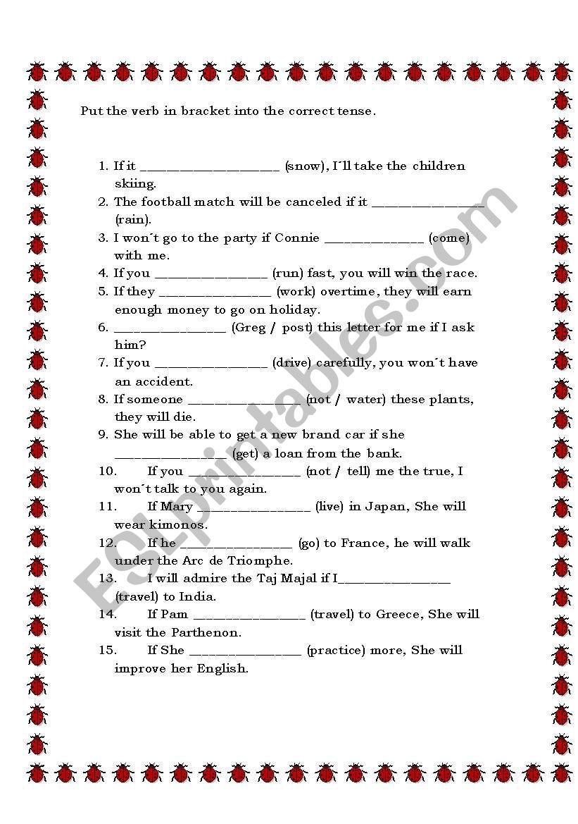 1ST CONDITIONAL  PART 2 (PRACTICE EXERCISE)