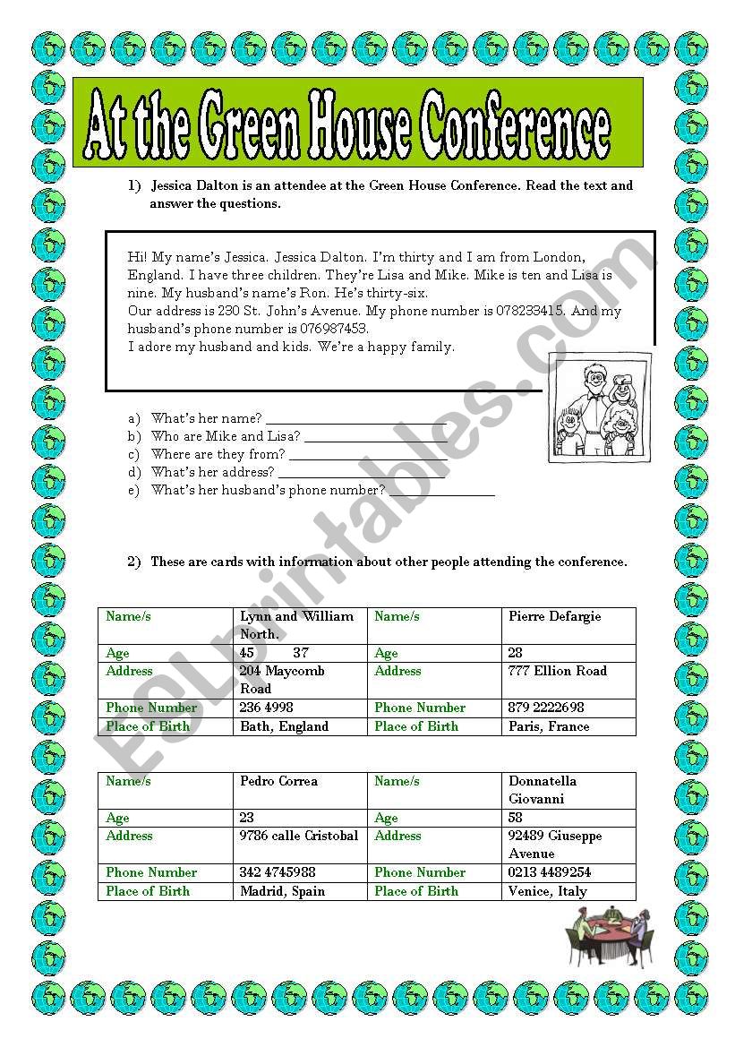 Reading comprehension plus excercises ( key included)