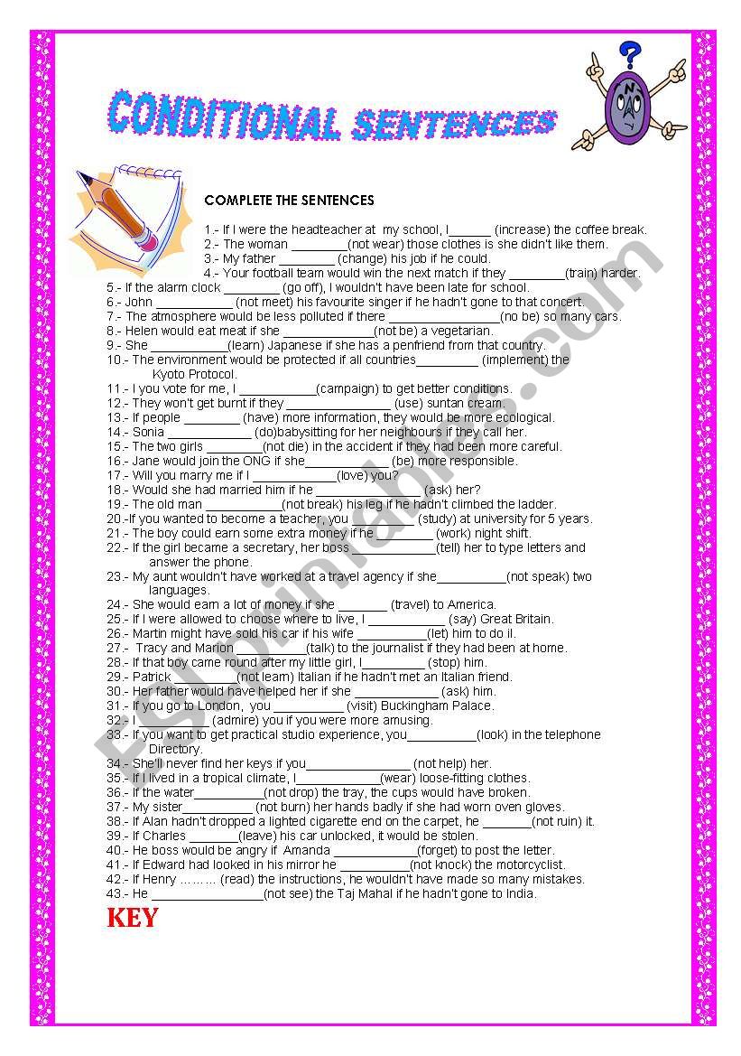 CONDITIONAL SENTENCES: worksheet