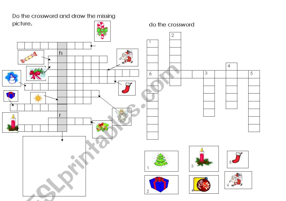 christmas crosswords worksheet