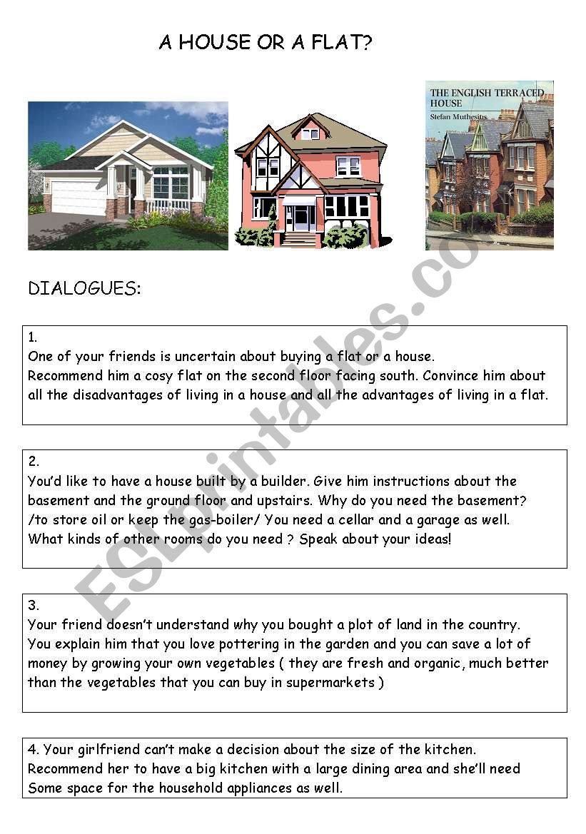 A house or a flat? worksheet