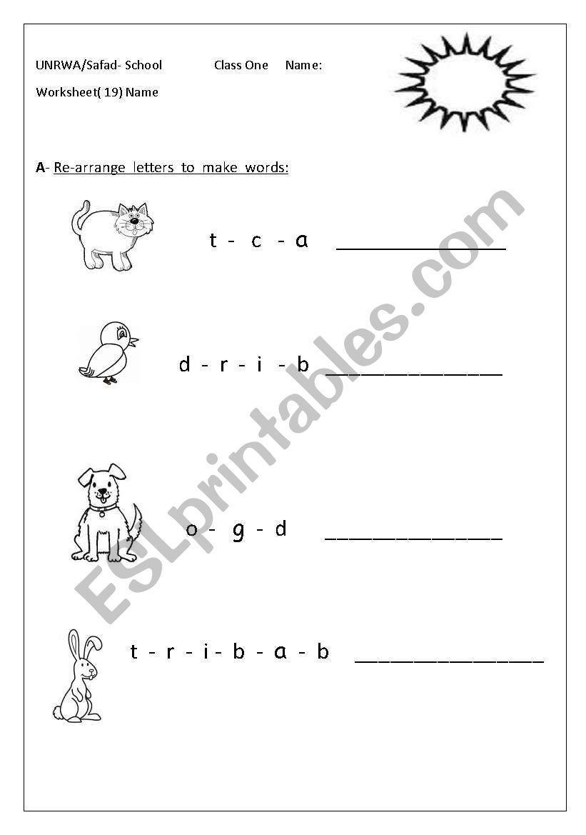 Re-arrange worksheet